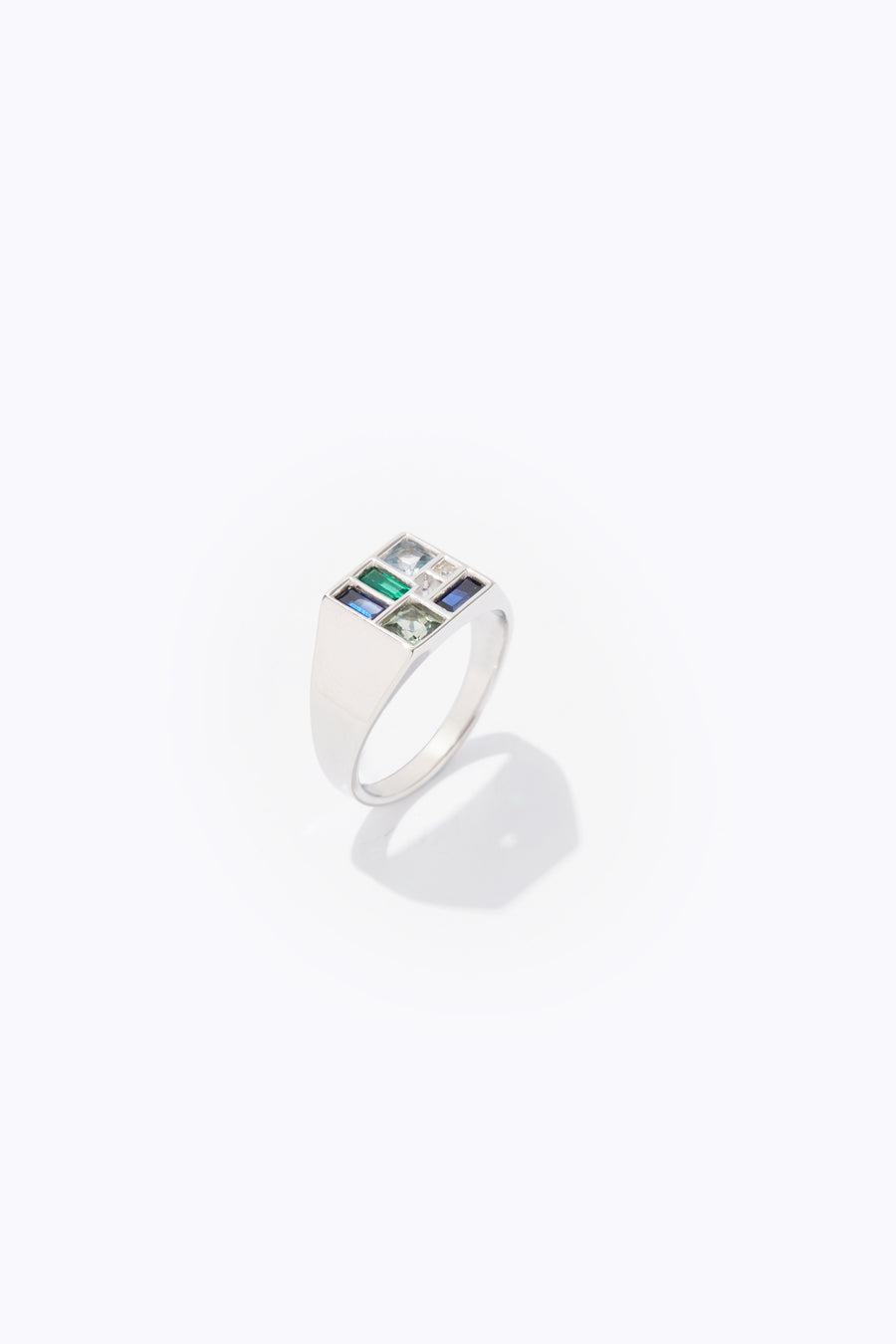 Poetic Mind Blue Sapphire Ring - 14k Platinum