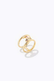 Gentle Mind Pink Sapphire Ring - 14k Plated Gold