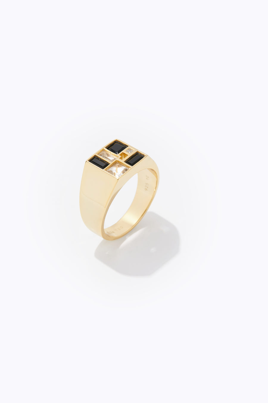 Men's Poetic Mind Black Onyx Ring - 14k Plated Gold