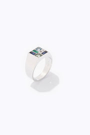 Men's Poetic Mind Blue Sapphire Ring - Sterling Silver