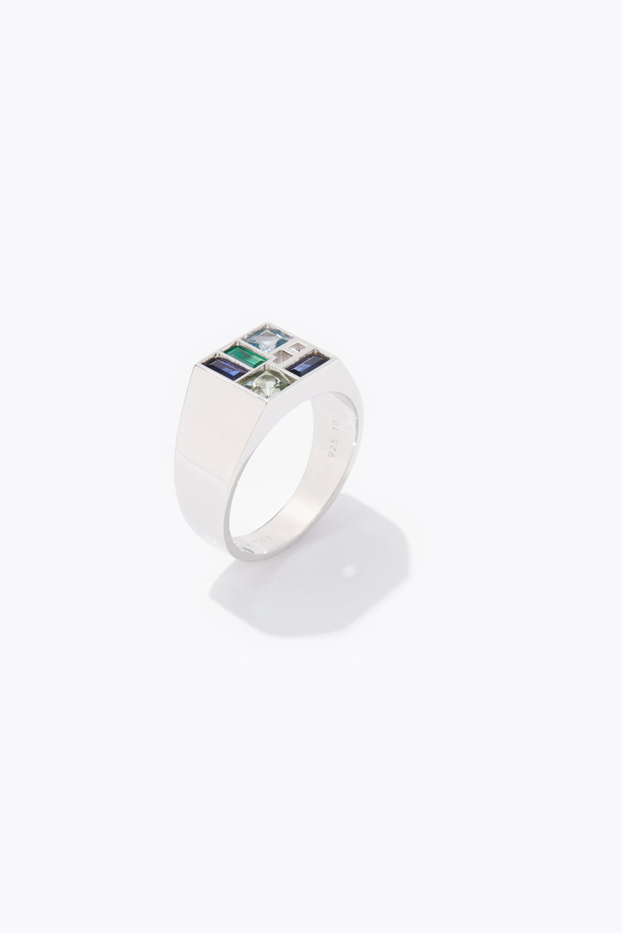 Men's Poetic Mind Blue Sapphire Ring - Sterling Silver